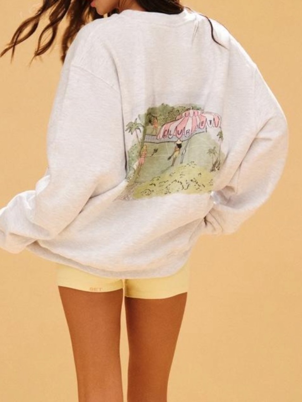 NWT Set Active XL/XXL Club Set Crewneck Sweatshirt Miami Pop Up Sold Out LE Gray
